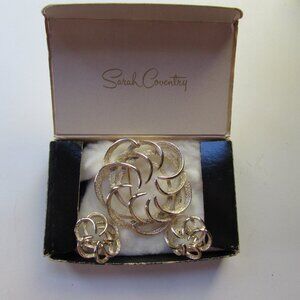 SALE Sarah Coventry Tailored Swirl Matched Set Brooch Earrings
